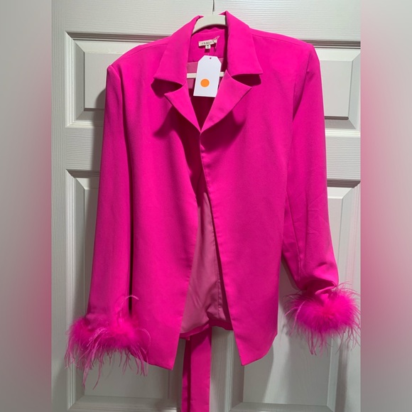 JODIFL Bright Fuchsia Satin Blazer - Picture 2 of 6